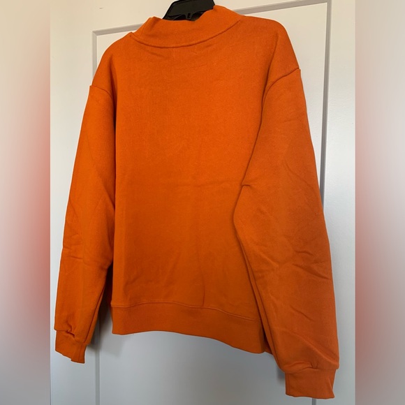 NEW PARKE Back to School Two Tone Varsity Mockneck Orange White Size Large/XL - Picture 15 of 16